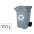 Papelera Contenedor Q-Connect Plastico Gris Para Desechos En General 100 L Con Tapa Y Ruedas 750X470X370 Mm