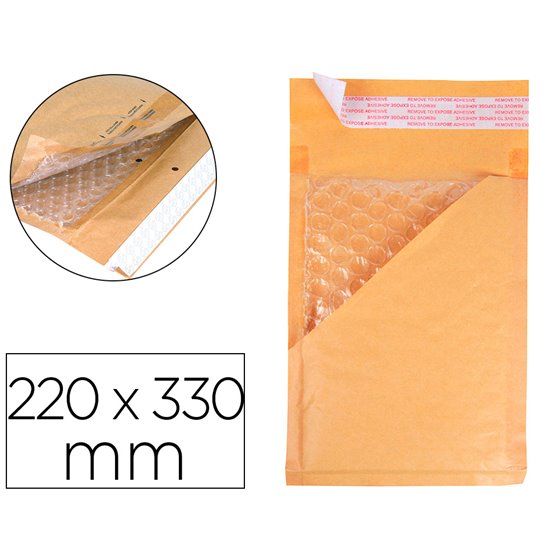 Sobre Burbujas Crema Q-Connect F/3 220 X 330 Mm Caja De 50