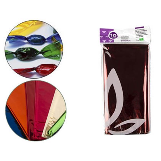 Papel Celofan Liderpapel 50X70 Cm 22G/M2 Bolsa De 10 Hojas Colores Surtidos
