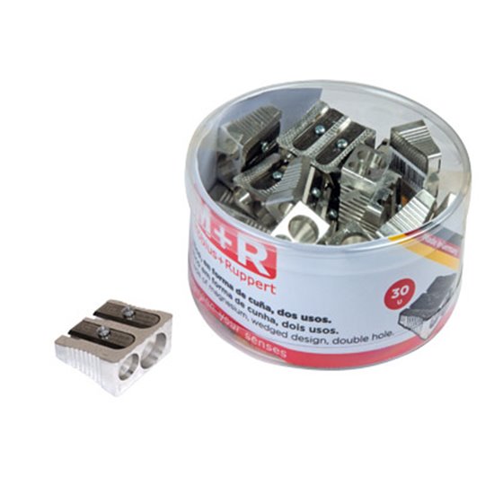 Sacapuntas M+R 211 Metalico 2 Usos Cu�a Bote De 30 Unidades