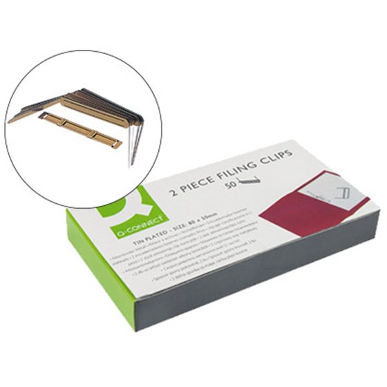 Encuadernador Fastener Q-Connect Dorado Caja De 50 Unidades
