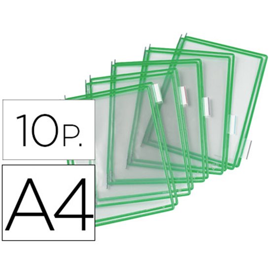 Funda Para Portacatalogo Tarifold Din A4 Color Verde Pack De 10 Unidades