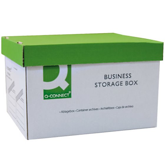 Cajon Q-Connect Carton Para 3 Cajas Archivo Definitivo A4 Lomo De 100 Mm Montaje Manual Medidas Interior 327X387X250Mm