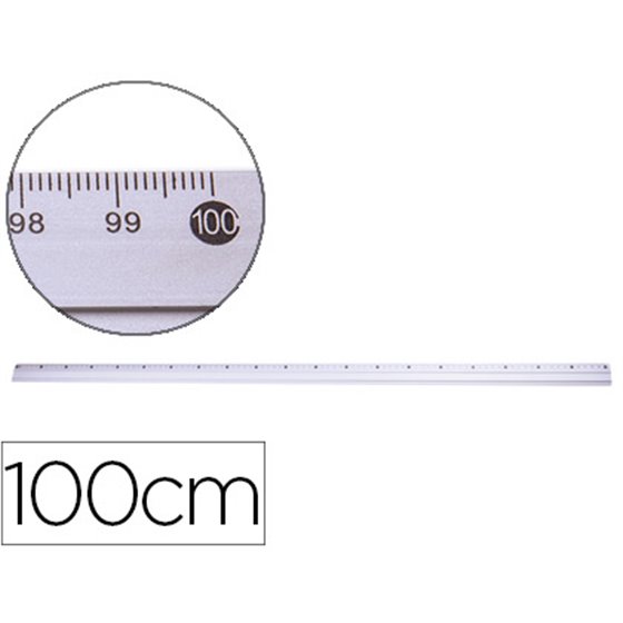 Regla Q-Connect Metalica Aluminio 100 Cm