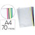 Funda Multitaladro Q-Connect Din A4 70 Mc Cristal Con Borde Colores Surtidos Bolsa De 25 Unidades