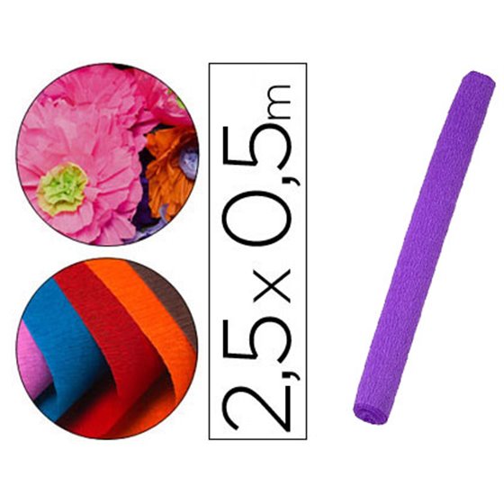 Papel Crespon Liderpapel Rollo De 50 Cm X 2,5 M 85G/M2 Morado