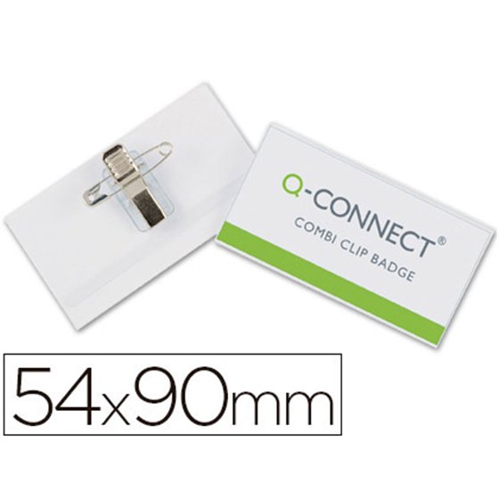 Identificador Q-Connect Con Pinza E Imperdible Kf17458 54X90 Mm