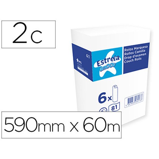 Rollo Papel Para Camillas Amoos 2 Capas 81 Servicios 590 Mm X 60 M