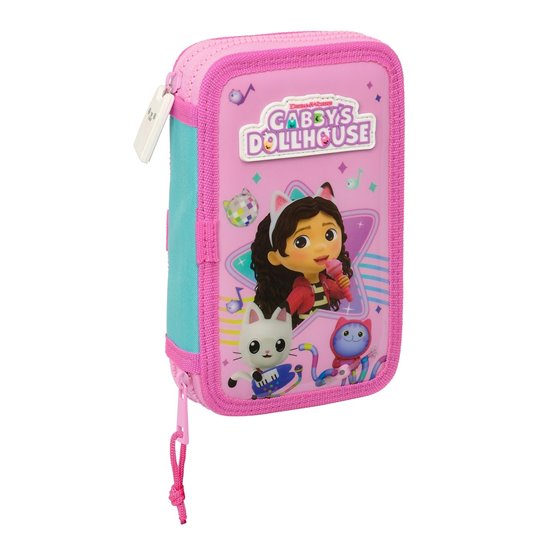 Plumier Doble Pequeño 28 Piezas Gabby'S Dollhouse "Party" 12,5 x 19,5 x 4 cm.