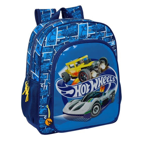 Mochila Junior Adaptable A Carro Hot Wheels "Sonny" 32 x 38 x 12 cm.