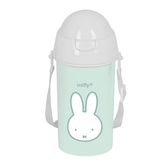 Botella 500Ml Apertura Automatica Con Pajita Miffy "Menta" 7,3 x 19,5 x 7,3 cm.