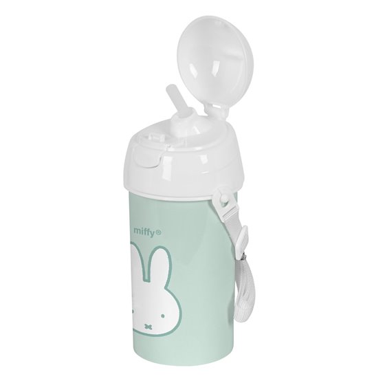 Botella 500Ml Apertura Automatica Con Pajita Miffy "Menta" 7,3 x 19,5 x 7,3 cm.
