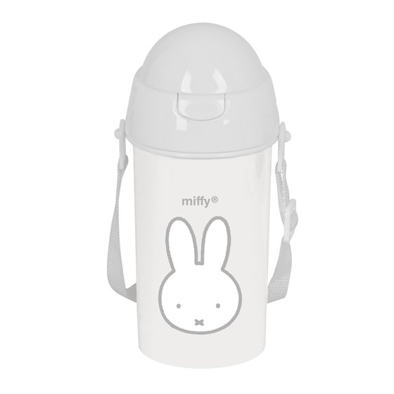 Botella 500Ml Apertura Automatica Con Pajita Miffy "Niebla" 7,3 x 19,5 x 7,3 cm.