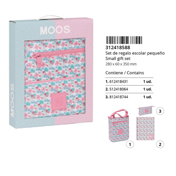 Set De Regalo Pequeño Moos "Flores" 28 x 35 x 6 cm.
