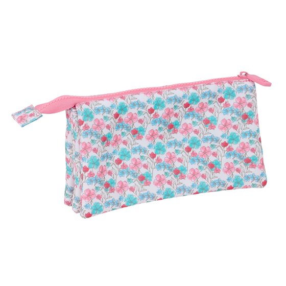 Portatodo Triple Reciclado Moos "Flores" 22 x 12 x 3 cm.
