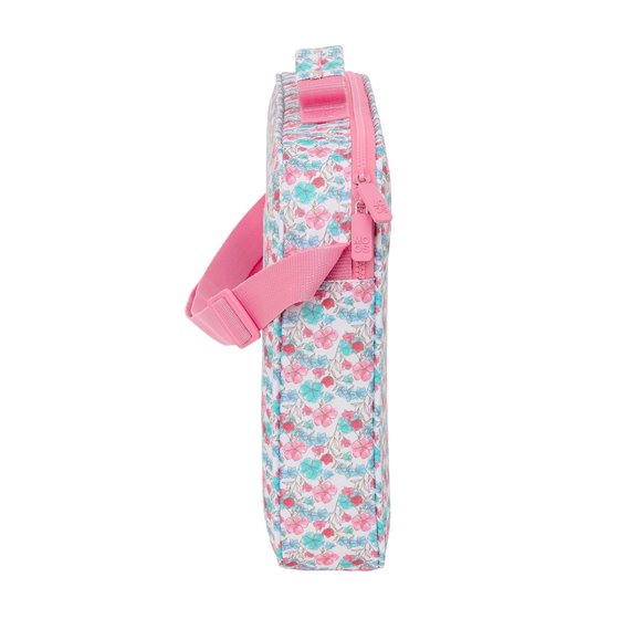 Cartera Extraescolares Reciclado Moos "Flores" 38 x 28 x 6 cm.