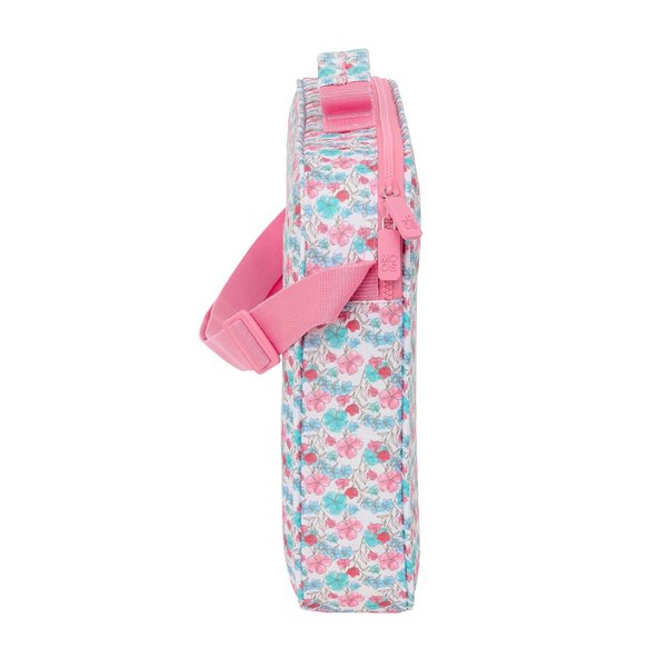 Cartera Extraescolares Reciclado Moos "Flores" 38 x 28 x 6 cm.