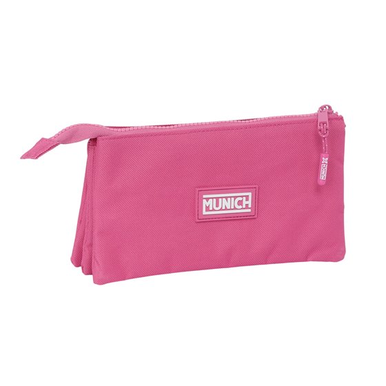 Portatodo Triple Munich Basicos "Fucsia" 22 x 12 x 3 cm.