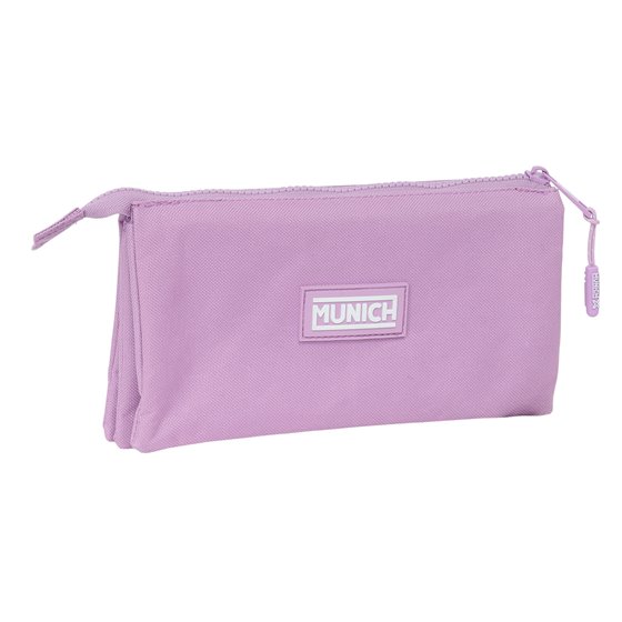 Portatodo Triple Munich Basicos "Lila" 22 x 12 x 3 cm.