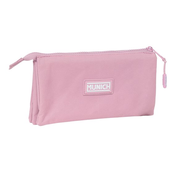 Portatodo Triple Munich Basicos "Rosa" 22 x 12 x 3 cm.