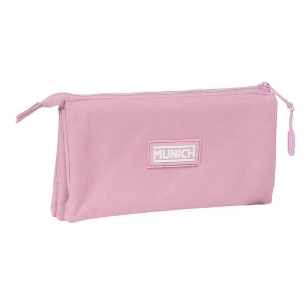 Portatodo Triple Munich Basicos "Rosa" 22 x 12 x 3 cm.