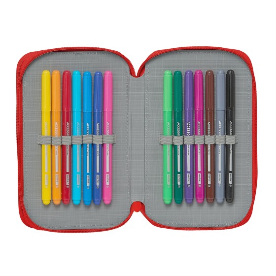 Estuche Escolar SEVILLA FC Doble 28 Piezas 12,5 x 19,5 x 4 cm.