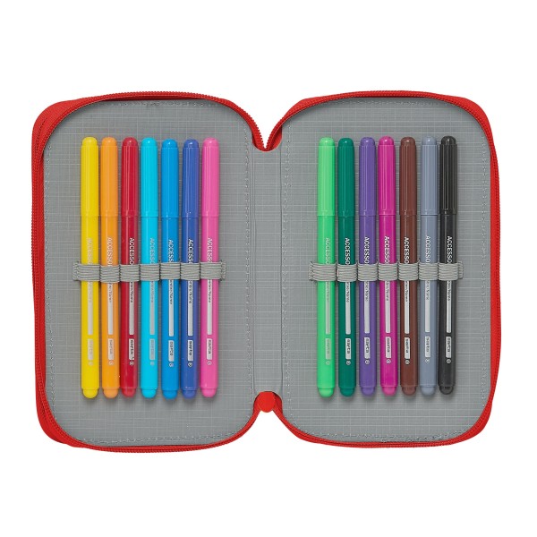 Estuche Escolar SEVILLA FC Doble 28 Piezas 12,5 x 19,5 x 4 cm.