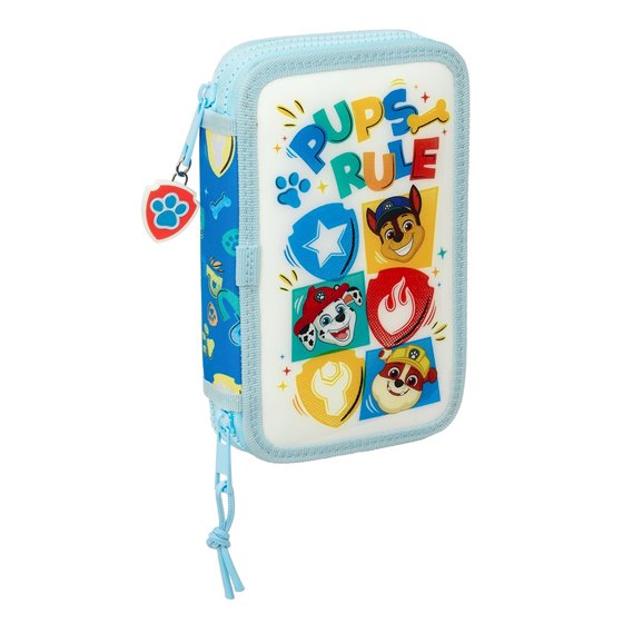 Plumier Doble Pequeño 28 Piezas Paw Patrol "Pups Rule" 12,5 x 19,5 x 4 cm.