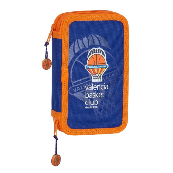 Estuche Escolar VALENCIA BASKET Doble 28 Piezas 12,5 x 19,5 x 4