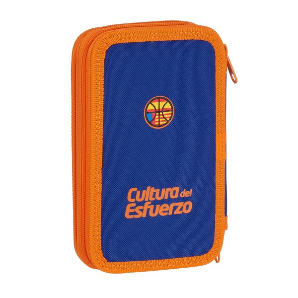 Estuche Escolar VALENCIA BASKET Doble 28 Piezas 12,5 x 19,5 x 4