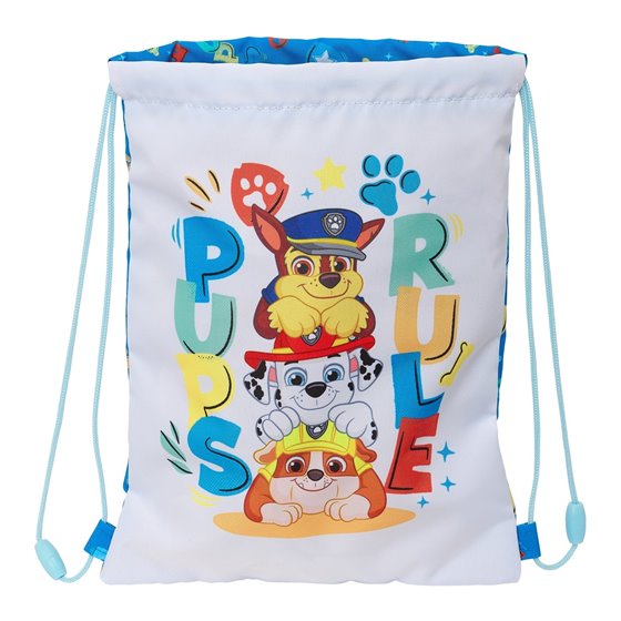 Saco Plano Junior Paw Patrol "Pups Rule" 26 x 34 x 1 cm.