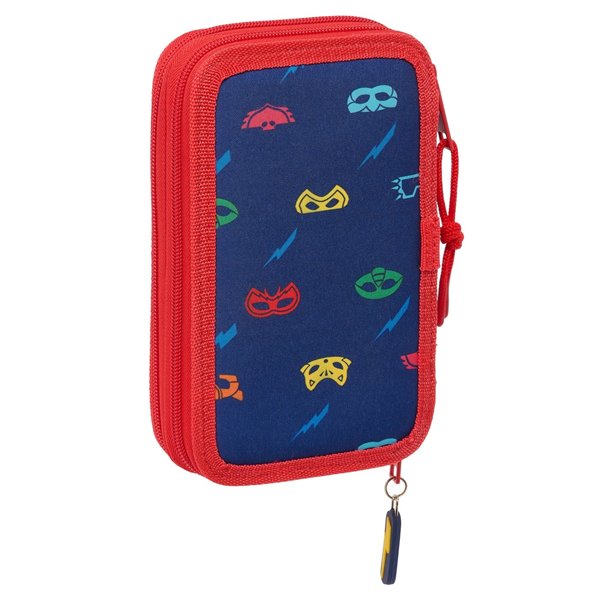 Plumier Doble Pequeño 28 Piezas Pjmasks "Ready" 12,5 x 19,5 x 4 cm.