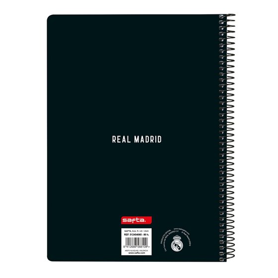 Libreta Cuarto 80 H. Tapas Duras Real Madrid 1ª Equip. 24/25 15,5 x 22 x 1 cm.
