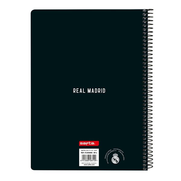 Libreta Cuarto 80 H. Tapas Duras Real Madrid 1ª Equip. 24/25 15,5 x 22 x 1 cm.