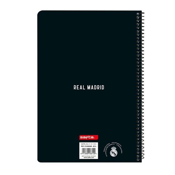 Libreta Folio 80 H. Tapas Duras Real Madrid 1ª Equip. 24/25 21,5 x 31 x 1 cm.