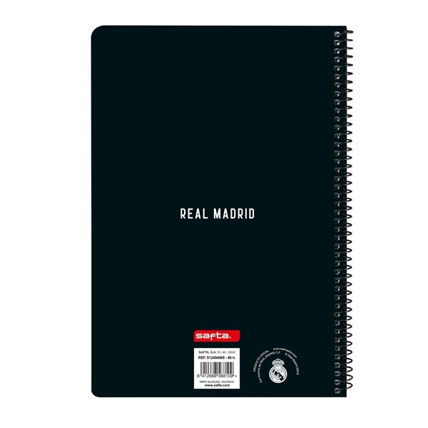 Libreta Folio 80 H. Tapas Duras Real Madrid 1ª Equip. 24/25 21,5 x 31 x 1 cm.
