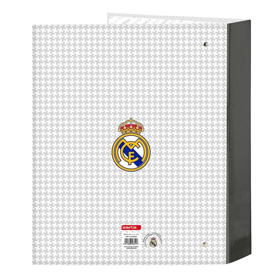 Carpeta Folio 4 Anillas 35Mm Lomo Ancho Real Madrid 1ª Equip. 24/25 27 x 33 x 6 cm.