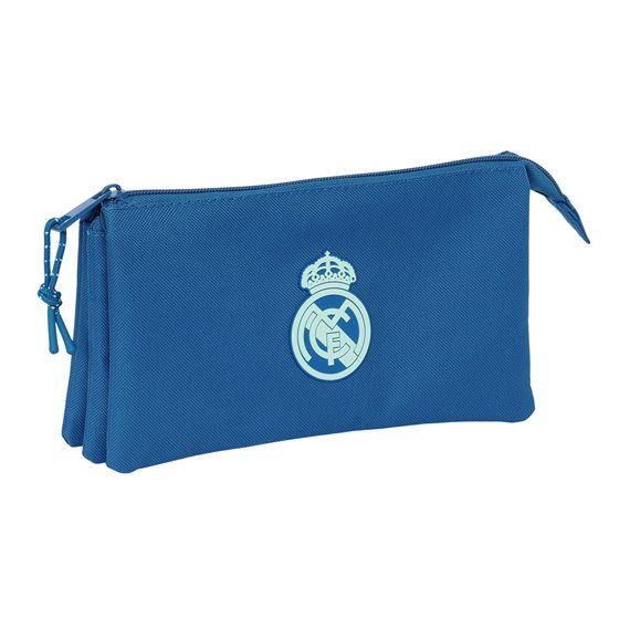 Portatodo Triple Real Madrid Chica Azul 22 x 12 x 3 cm.