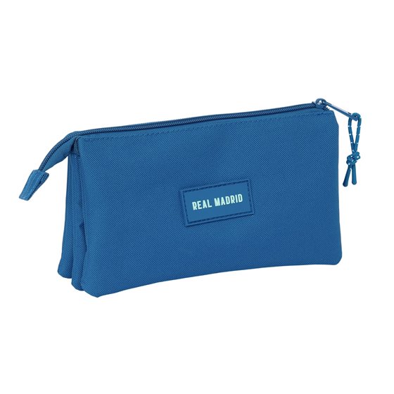 Portatodo Triple Real Madrid Chica Azul 22 x 12 x 3 cm.