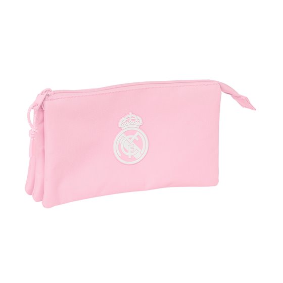 Portatodo Triple Real Madrid Chica Rosa 22 x 12 x 3 cm.