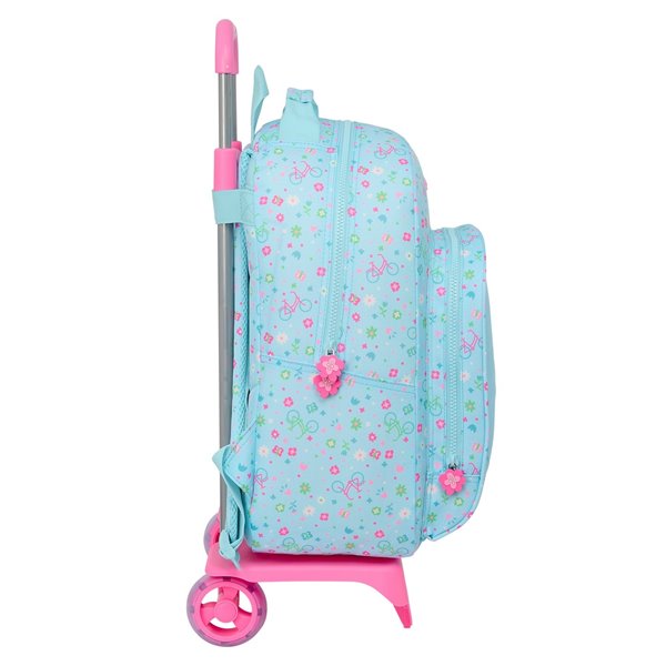 Mochila Con Carro  Reciclado Safta "Bicicleta" 32 x 42 x 15 cm.