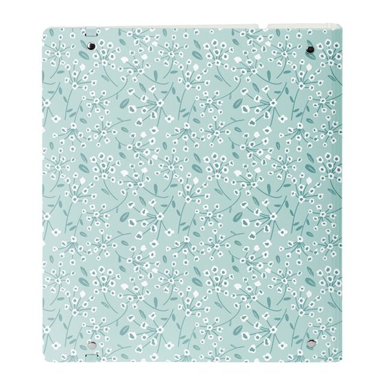 Carpeblock Pp Foam 4 Anillas 35 Mm Con Recambio Safta "Light Blue Flowers" 27 x 32 x 4 cm.