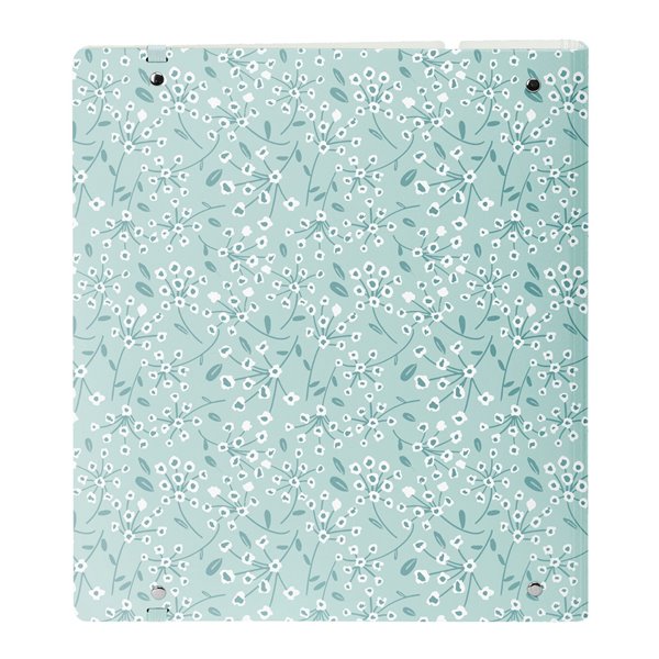 Carpeblock Pp Foam 4 Anillas 35 Mm Con Recambio Safta "Light Blue Flowers" 27 x 32 x 4 cm.