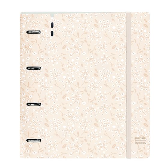 Carpeblock Pp Foam 4 Anillas 35 Mm Con Recambio Safta "Light Pink Flowers" 27 x 32 x 4 cm.