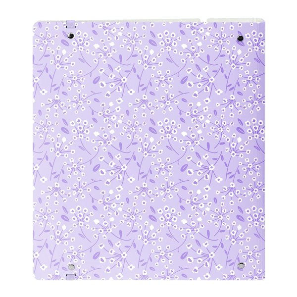 Carpeblock Pp Foam 4 Anillas 35 Mm Con Recambio Safta "Light Purple Flowers" 27 x 32 x 4 cm.