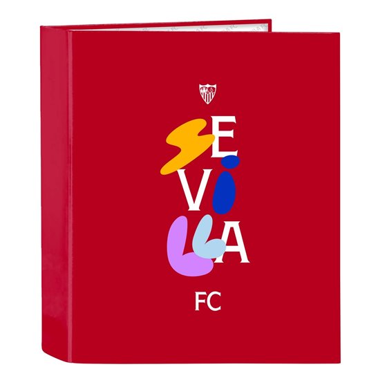 Carpeta Folio 4 Anillas 35Mm Lomo Ancho Sevilla Fc 27 x 33 x 6 cm.