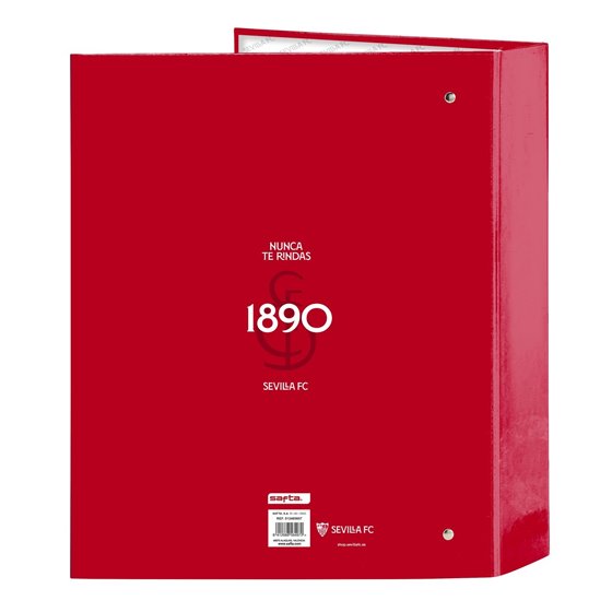 Carpeta Folio 4 Anillas 35Mm Lomo Ancho Sevilla Fc 27 x 33 x 6 cm.