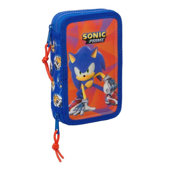 Plumier Doble Pequeño 28 Piezas Sonic "Prime" 12,5 x 19,5 x 4 cm.