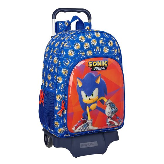 Mochila Con Carro  Sonic "Prime" 33 x 42 x 14 cm.
