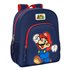 Mochila Junior Adaptable A Carro Super Mario "World" 32 x 38 x 12 cm.